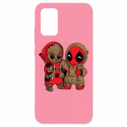 Чехол для Samsung A02s/M02s Baby Groot And Deadpool - PrintSalon