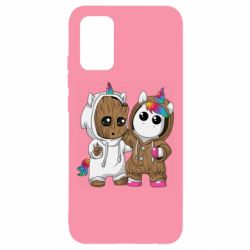 Чехол для Samsung A02s/M02s Baby Groot And Unicorn - PrintSalon