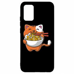 Чехол для Samsung A02s/M02s Cat and Ramen - PrintSalon