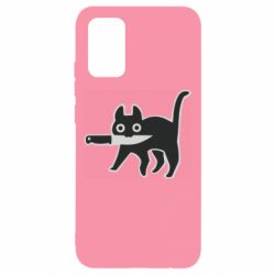 Чехол для Samsung A02s/M02s Cat with a knife - PrintSalon