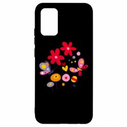 Чехол для Samsung A02s/M02s Flowers and Butterflies - PrintSalon
