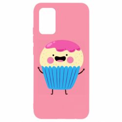Чехол для Samsung A02s/M02s Funny cupcake with smile - PrintSalon