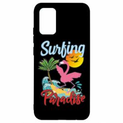 Чехол для Samsung A02s/M02s Surfing Paradise Flamingo - PrintSalon