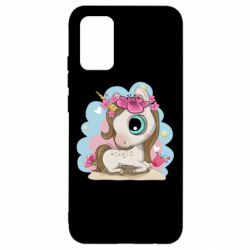 Чехол для Samsung A02s/M02s Unicorn with flowers - PrintSalon