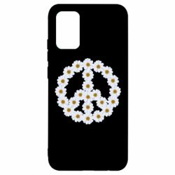 Чехол для Samsung A02s/M02s Знак мира из ромашек - PrintSalon