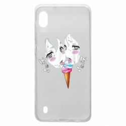 Чехол для Samsung A10 Ahegao girl eating ice cream