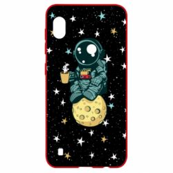 Чехол для Samsung A10 Astronaut and coffee