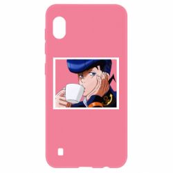 Чехол для Samsung A10 Higashikata Josuke drinking tea - PrintSalon
