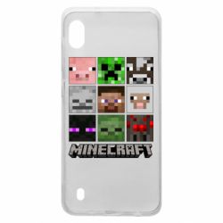 Чохол для Samsung A10 Minecraft character heads - PrintSalon