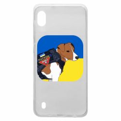 Чехол для Samsung A10 Патрон на фоне флага