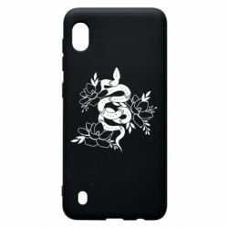Чехол для Samsung A10 Snake with flowers - PrintSalon