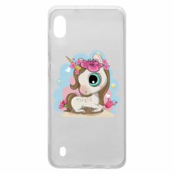 Чехол для Samsung A10 Unicorn with flowers - PrintSalon