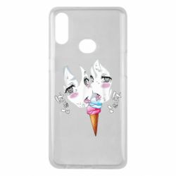 Чехол для Samsung A10s Ahegao girl eating ice cream - PrintSalon