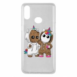 Чехол для Samsung A10s Baby Groot And Unicorn - PrintSalon