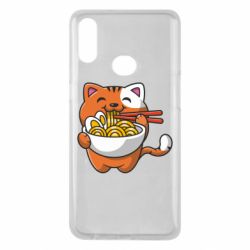 Чехол для Samsung A10s Cat and Ramen - PrintSalon