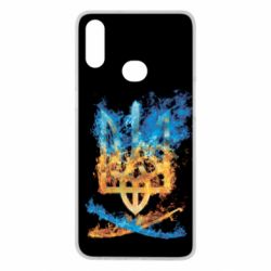 Чохол для Samsung A10s Герб Украины в желто - голубом огнем - PrintSalon