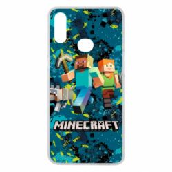 Чохол для Samsung A10s Minecraft Steve Alex And Dog - PrintSalon