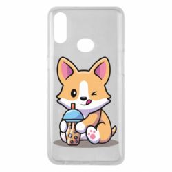 Чохол для Samsung A10s Песик п'є боба ти