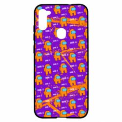Чехол для Samsung A11/M11 Among Us and grunge background - PrintSalon