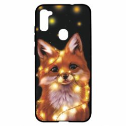 Чохол для Samsung A11 / M11 Fox And Christmas Lights - PrintSalon