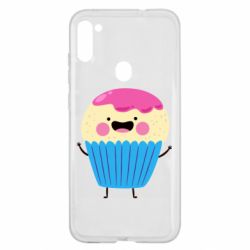 Чехол для Samsung A11/M11 Funny cupcake with smile - PrintSalon