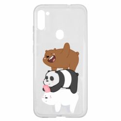 Чехол для Samsung A11/M11 Гризли Панда и Белый - PrintSalon