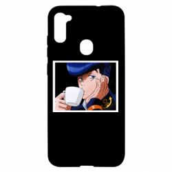 Чехол для Samsung A11/M11 Higashikata Josuke drinking tea - PrintSalon