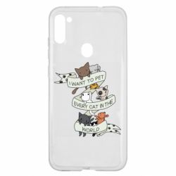 Чехол для Samsung A11/M11 I want to open every cat in the world - PrintSalon