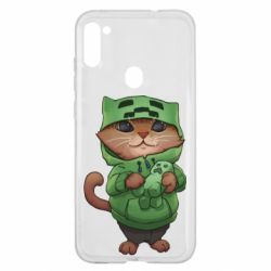 Чехол для Samsung A11/M11 Кот Майнкрафт - PrintSalon