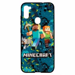 Чохол для Samsung A11 / M11 Minecraft Steve Alex And Dog - PrintSalon