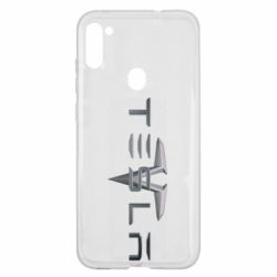 Чехол для Samsung A11/M11 Tesla Car logo - PrintSalon