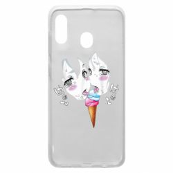 Чехол для Samsung A20 Ahegao girl eating ice cream - PrintSalon