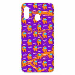Чохол для Samsung A20 Among Us and grunge background-PrintSalon Чохол для Samsung A20 Among Us and grunge background