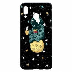 Чохол для Samsung A20 Astronaut and coffee - PrintSalon