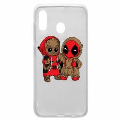 Чехол для Samsung A20 Baby Groot And Deadpool - PrintSalon