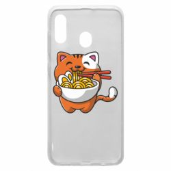 Чехол для Samsung A20 Cat and Ramen - PrintSalon