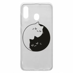 Чехол для Samsung A20 Cute yin yang cats - PrintSalon