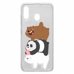 Чехол для Samsung A20 Гризли Панда и Белый - PrintSalon