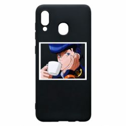 Чехол для Samsung A20 Higashikata Josuke drinking tea - PrintSalon