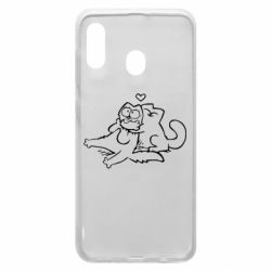 Чехол для Samsung A20 Кот Саймона Любовь - PrintSalon