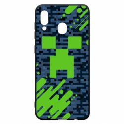 Чехол для Samsung A20 Minecraft Creeper - PrintSalon