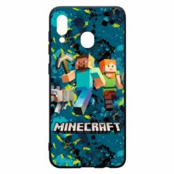 Чохол для Samsung A20 Minecraft Steve Alex And Dog - PrintSalon