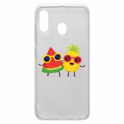 Чехол для Samsung A20 Pineapple with watermelon - PrintSalon