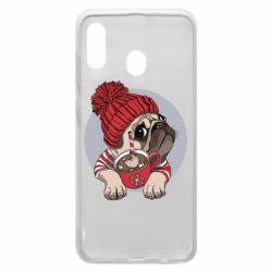 Чехол для Samsung A20 Pug And Coffee - PrintSalon