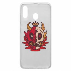 Чехол для Samsung A20 Skull face - PrintSalon