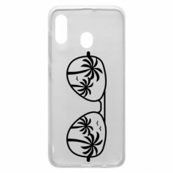 Чехол для Samsung A20 Sunglasses And Palm Trees - PrintSalon