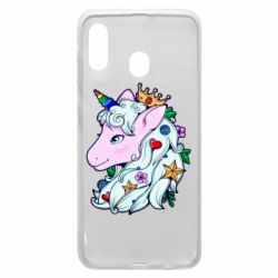 Чехол для Samsung A20 Unicorn Princess - PrintSalon