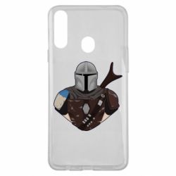 Чехол для Samsung A20s Bust of Mandalorian - PrintSalon