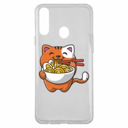 Чехол для Samsung A20s Cat and Ramen - PrintSalon