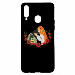 Чехол для Samsung A20s Дівчина цілує солдата-PrintSalon Чехол для Samsung A20s Дівчина цілує солдата